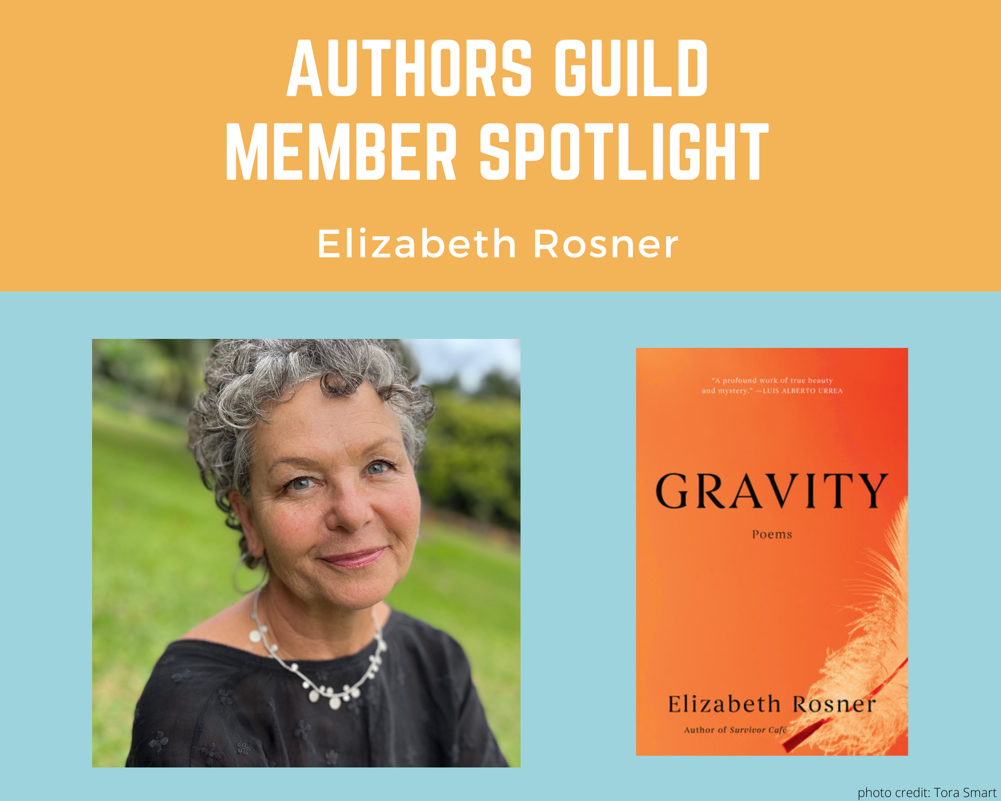 author Elizabeth Rosner and her book Gravity