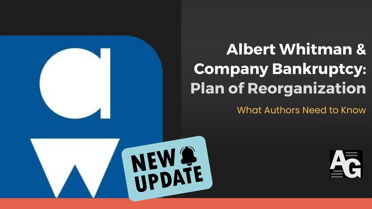 Image of a blue logo for Albert Whitman and Company signalling the latest update involving a company reorganization