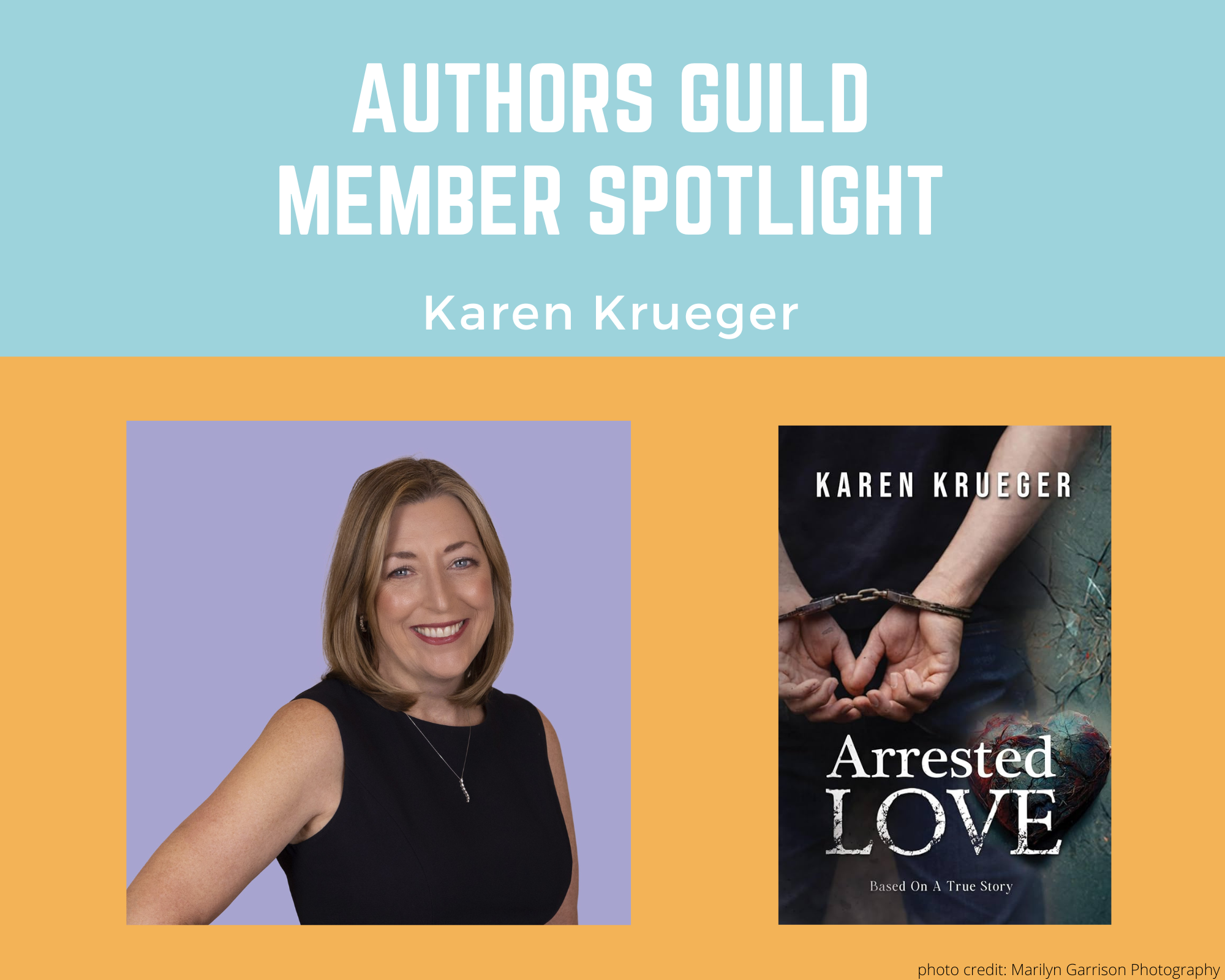 author Krueger and her book Arrested Love