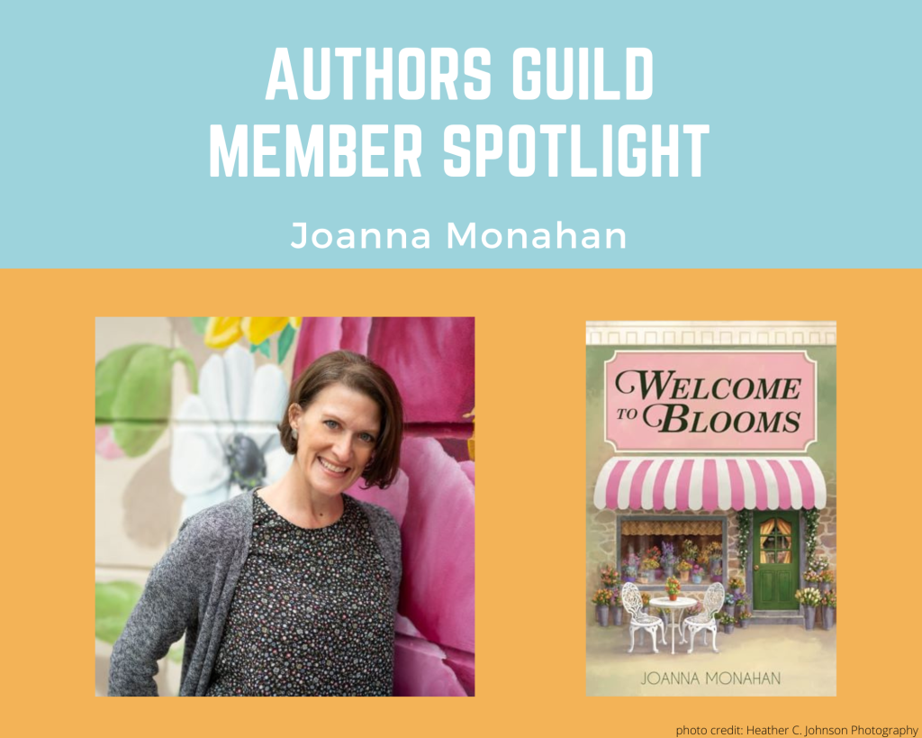 author Joanna Monahan and her book Welcome to Blooms