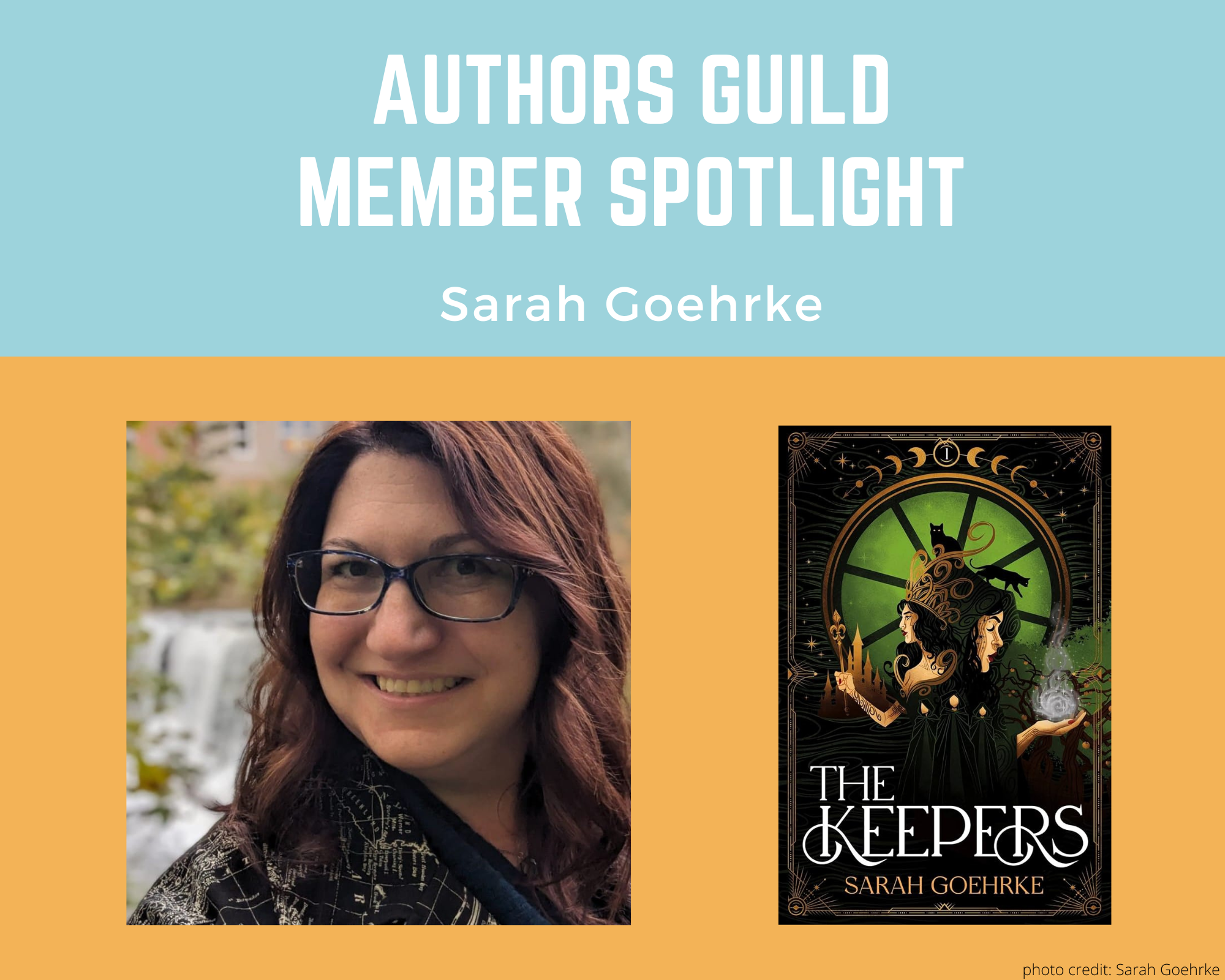author Sarah Goehrke and her book The Keepers