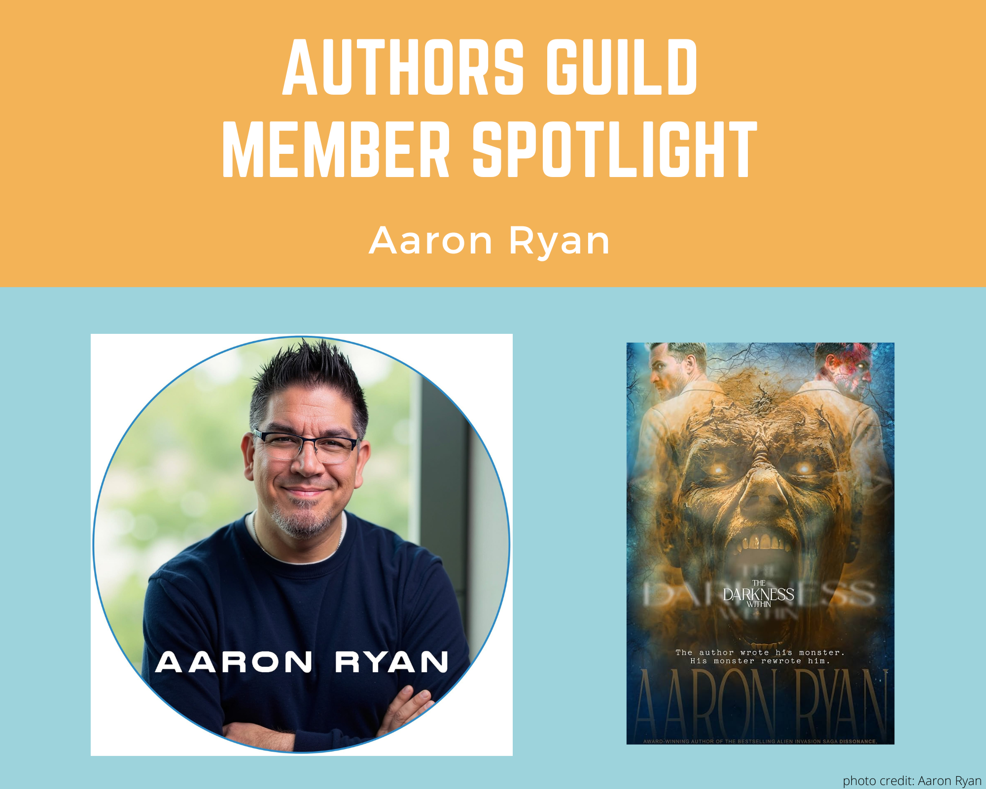author Aaron Ryan and his book The Darkness Within