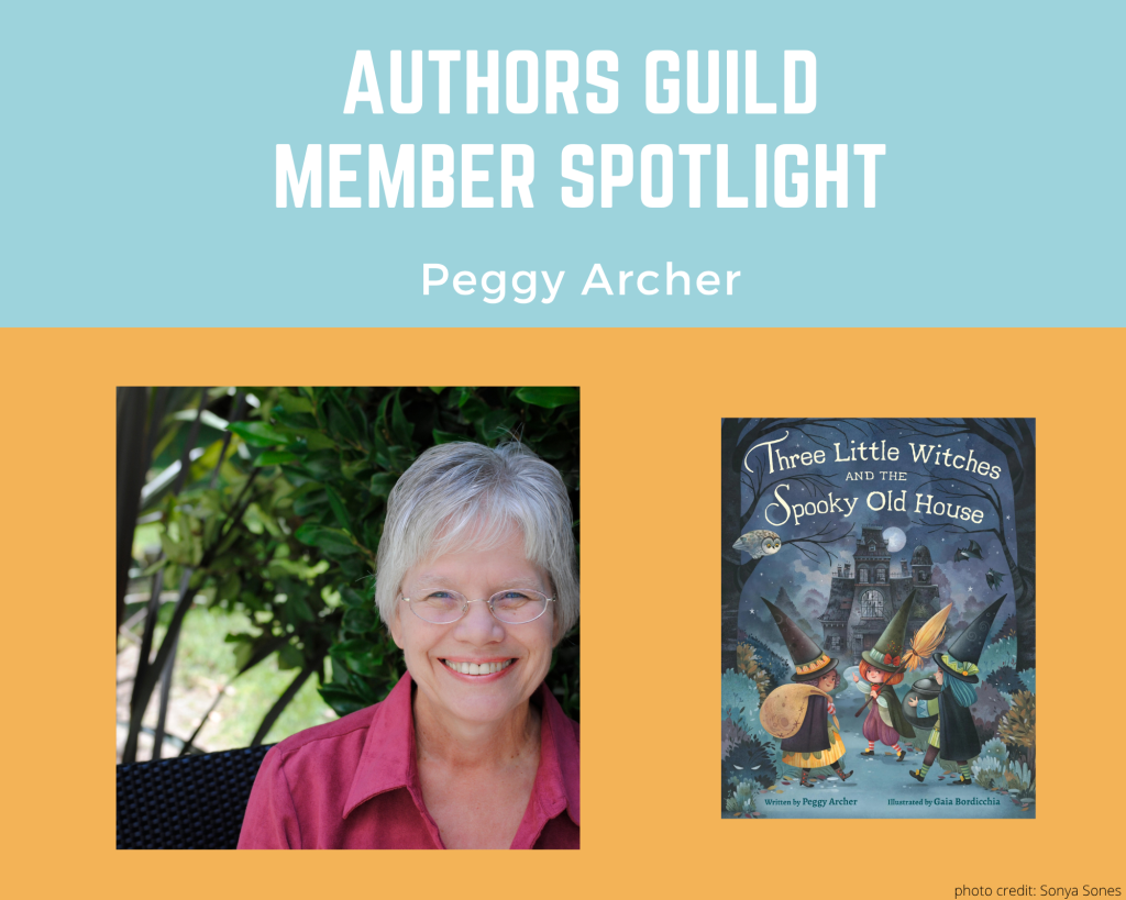 author Peggy Archer and her book Three Little Witches and the Spooky Old House