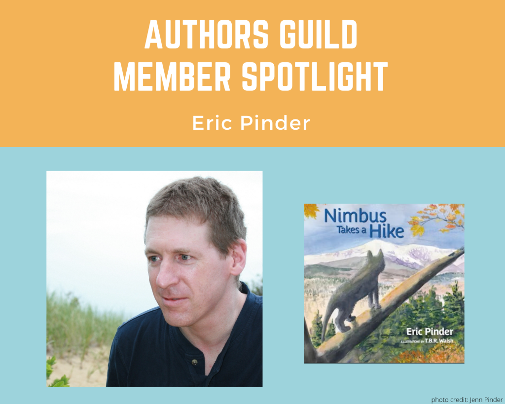 author Eric Pinder and his book Nimbus Takes a Hike