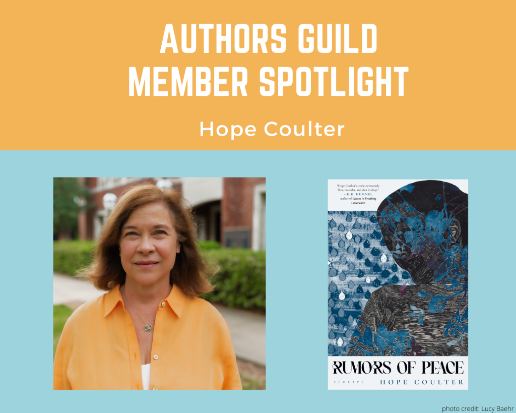 author Hope Coulter and her book Rumors of Peace