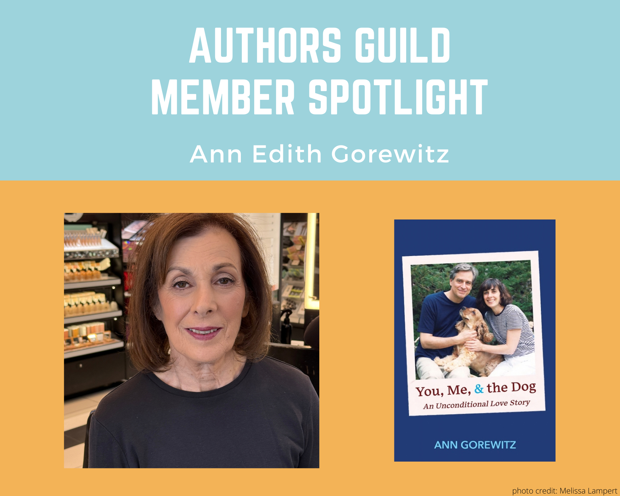 author Ann Gorewitz and her book You, Me, & the Dog