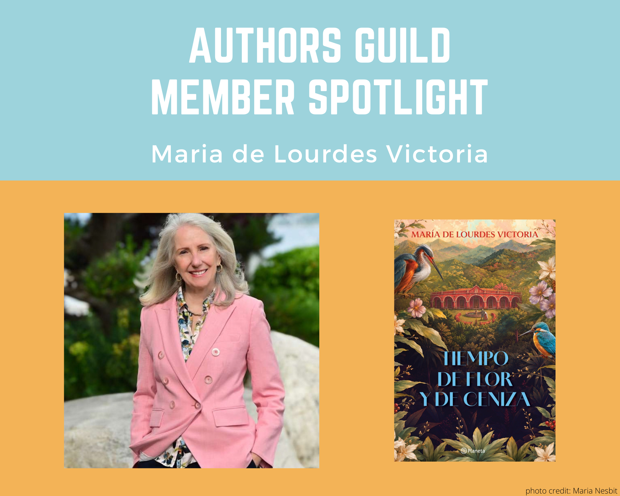 author Maria de Lourdes Victoria and her book Tiempo de flor y de ceniza
